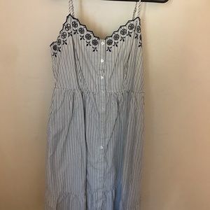 Madwell striped midi dress with adjustable straps